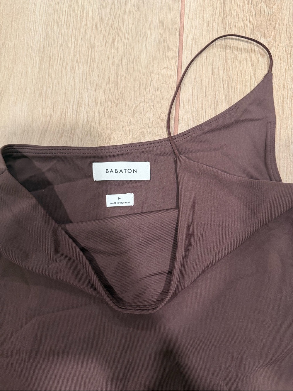 Babaton Chocolate Brown One-Shoulder Bodysuit – Size M